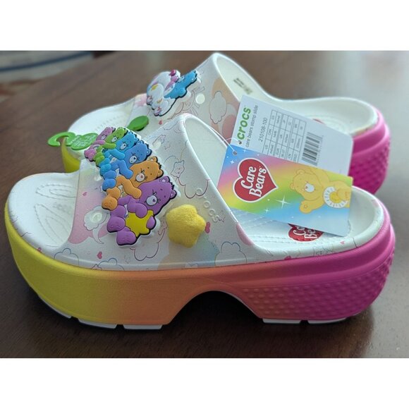 Care Bears Crocs Stomp Slide M4/W6 Colorful Gradient Comfortable Slip-On Shoes - Picture 4 of 6